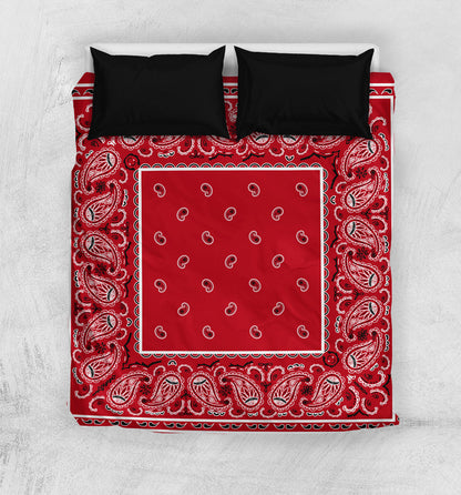 Red Bandana Duvet Cover Set