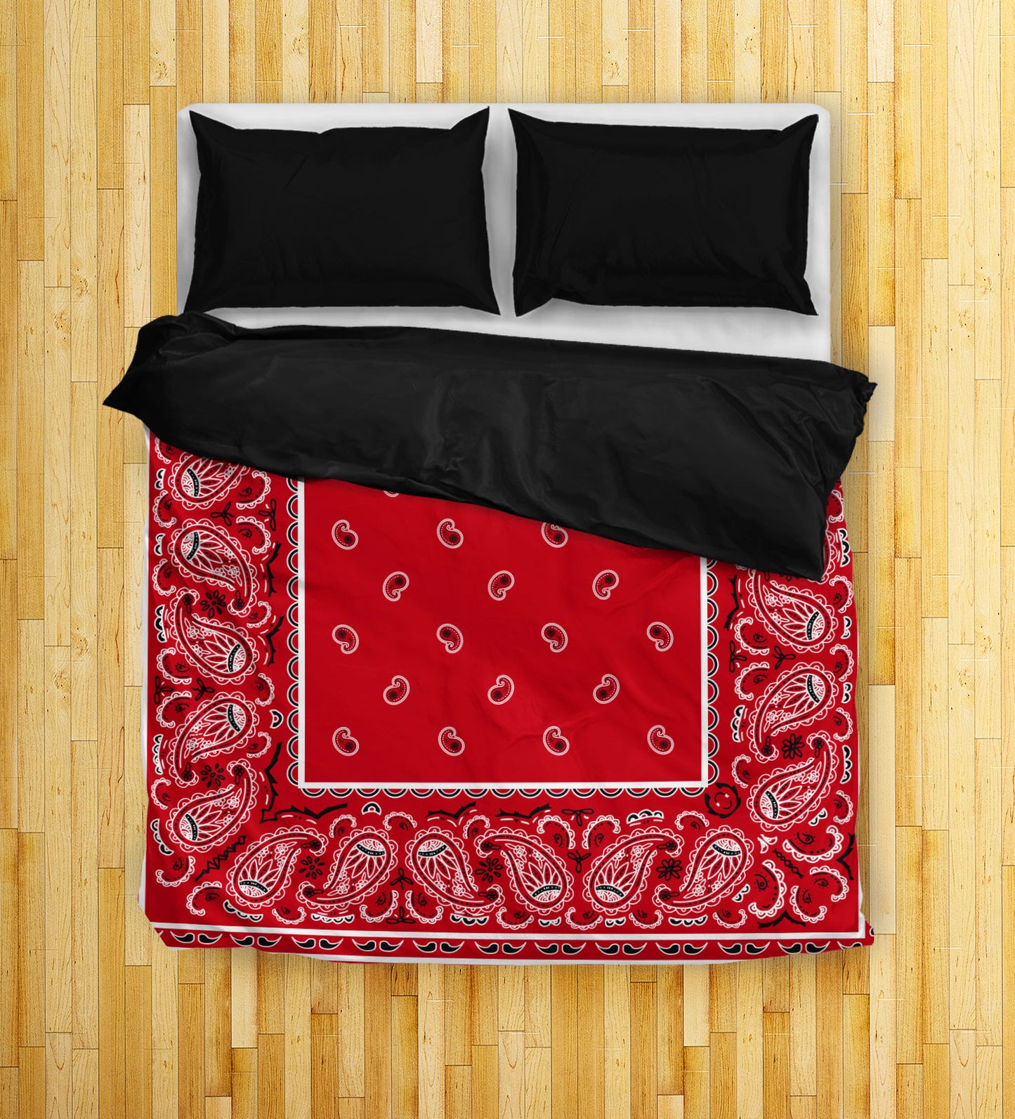 Red Bandana Duvet Cover Set