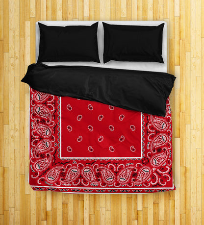 Red Bandana Duvet Cover Set