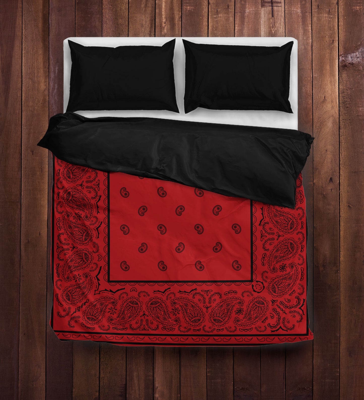 Red Bandana Duvet Cover Set