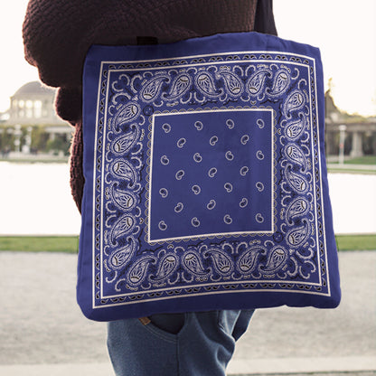 royal blue Paisley Bandana Tote Bag