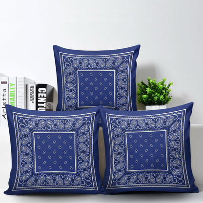 royal blue bandana throw pillows