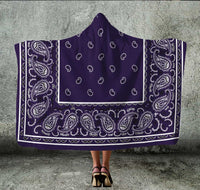 Royal Purple Bandana Hooded Blanket