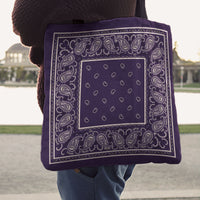 Royal Purple Paisley Bandana Tote Bag