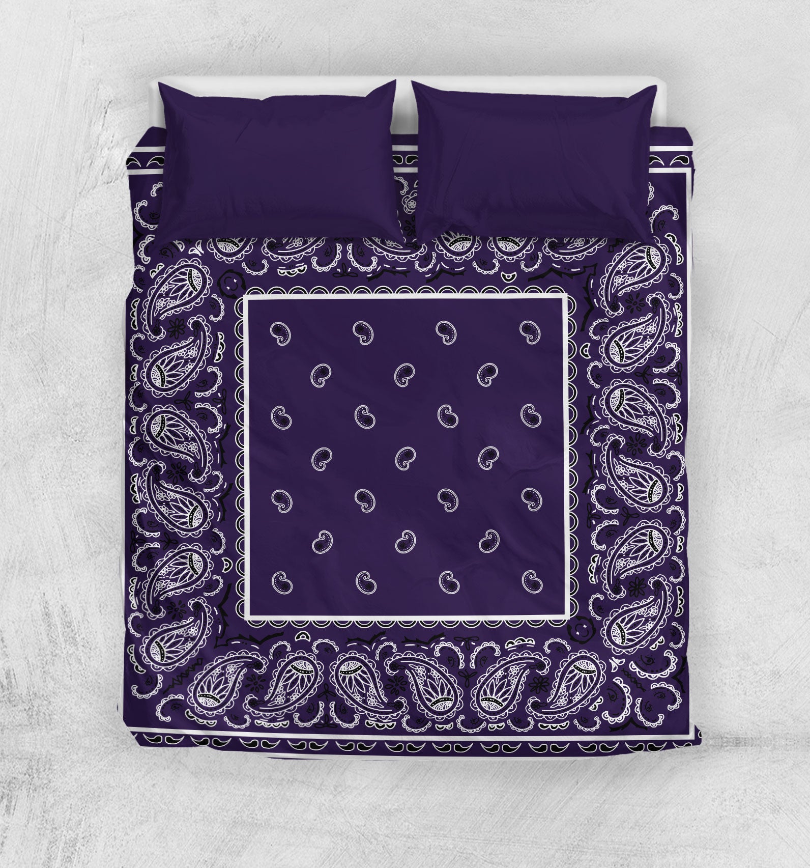 Royal Purple Bandana Duvet Cover Set