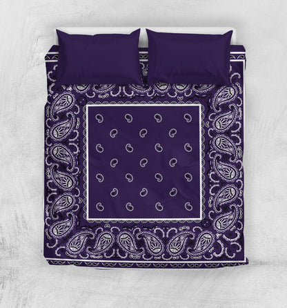 Royal Purple Bandana Duvet Cover Set