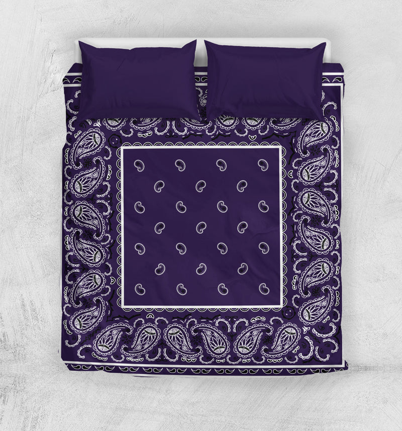 Royal Purple Bandana Duvet Cover Set