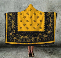 Gold with Black Bandana Hooded Blanket
