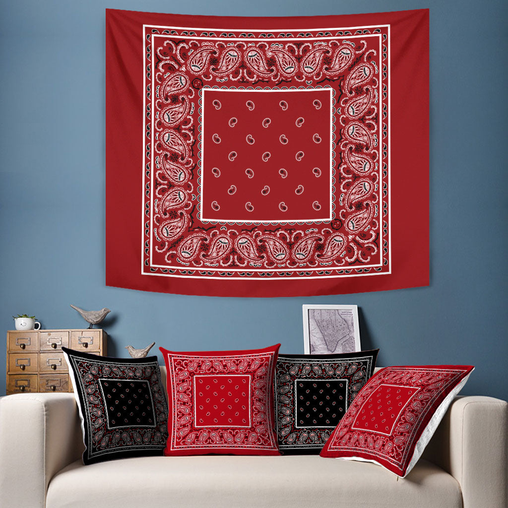 Red Bandana Wall Art Tapestries