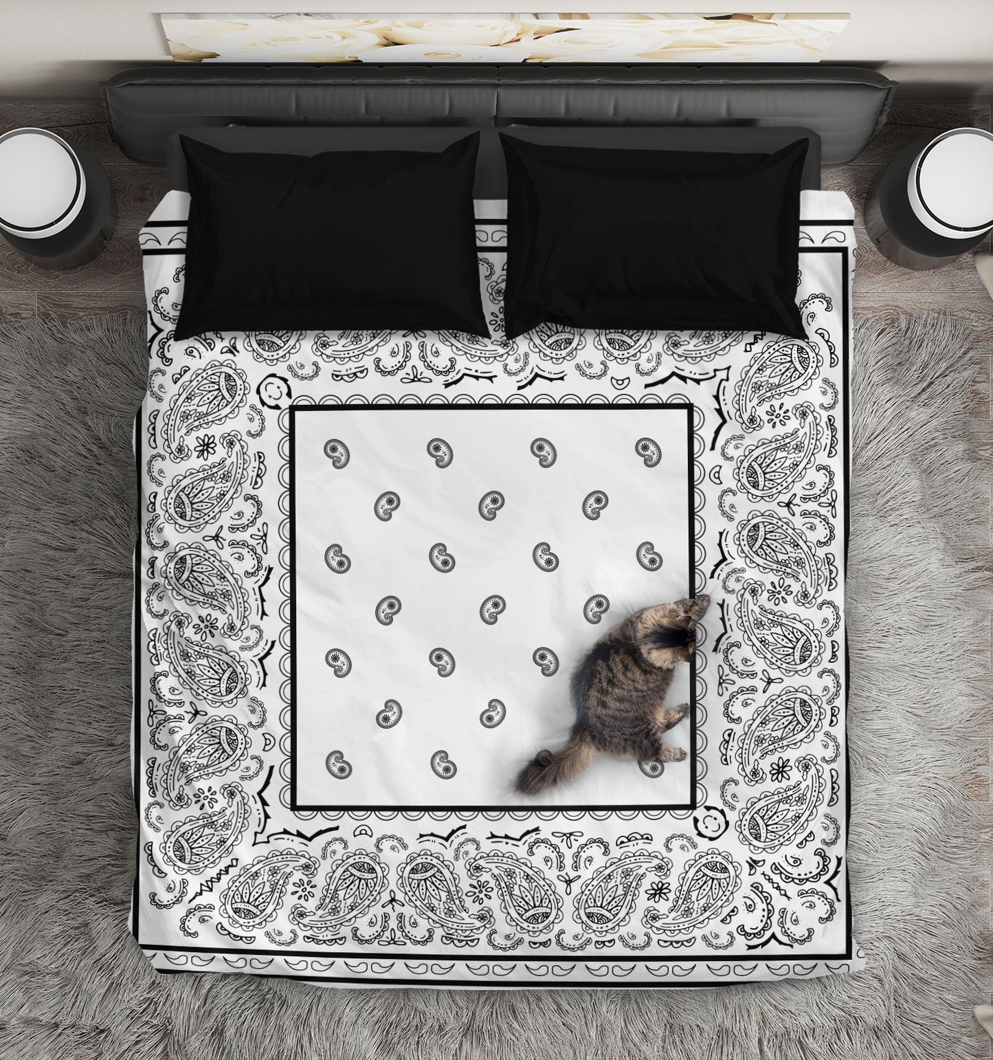 White Bandana Duvet Cover Set