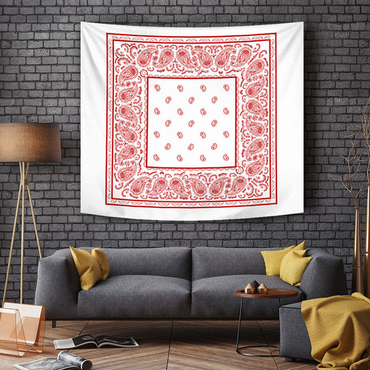 white with red bandana wall tapestry