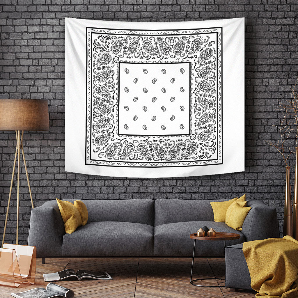 StreetTaps White with Black Bandana Tapestry