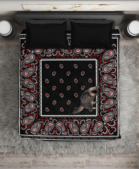 Black Bandana Duvet Cover Set