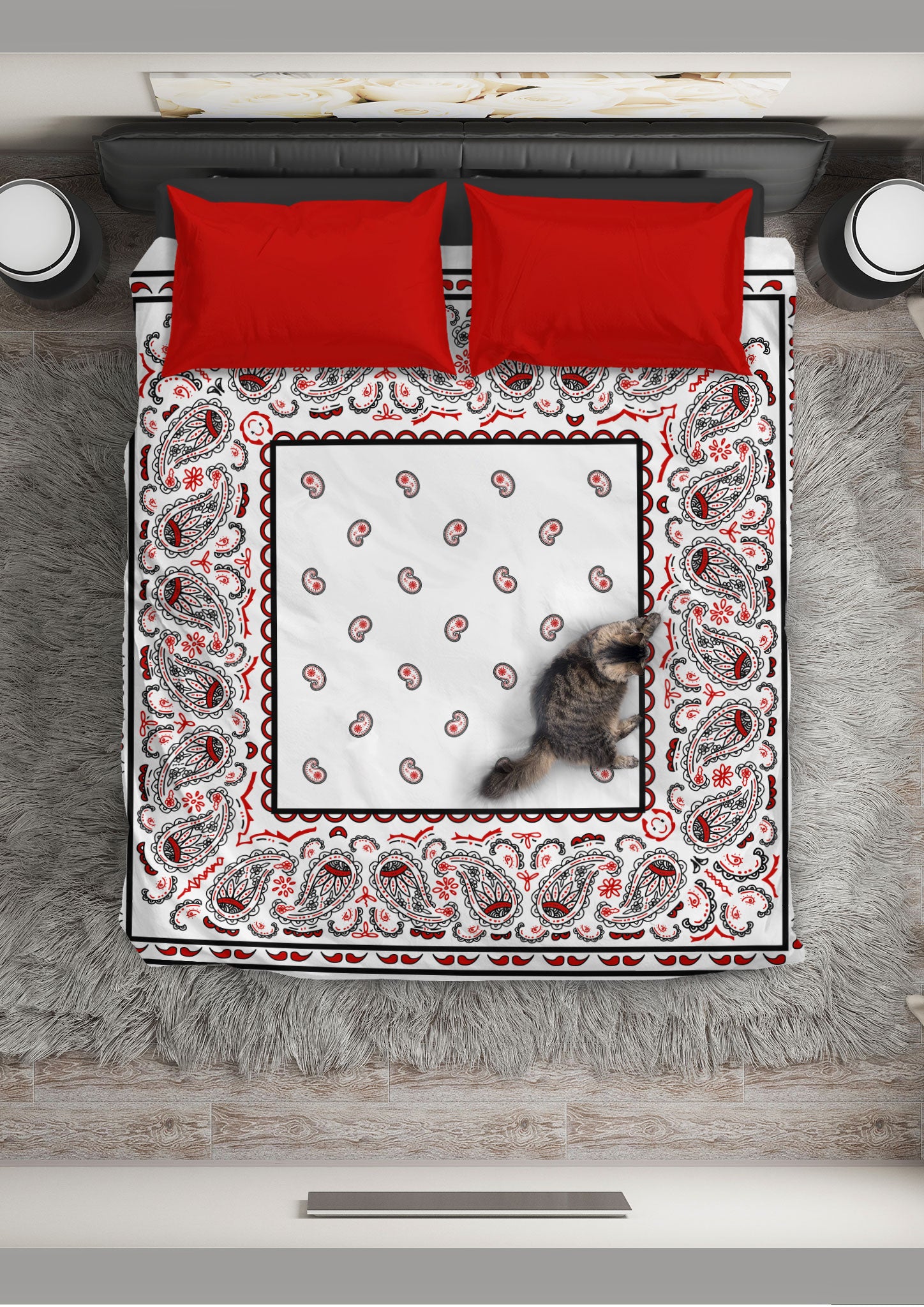 White Bandana Duvet Cover Sets