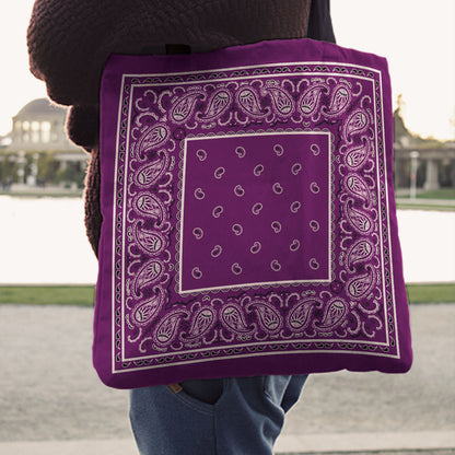 plum Paisley Bandana Tote Bag