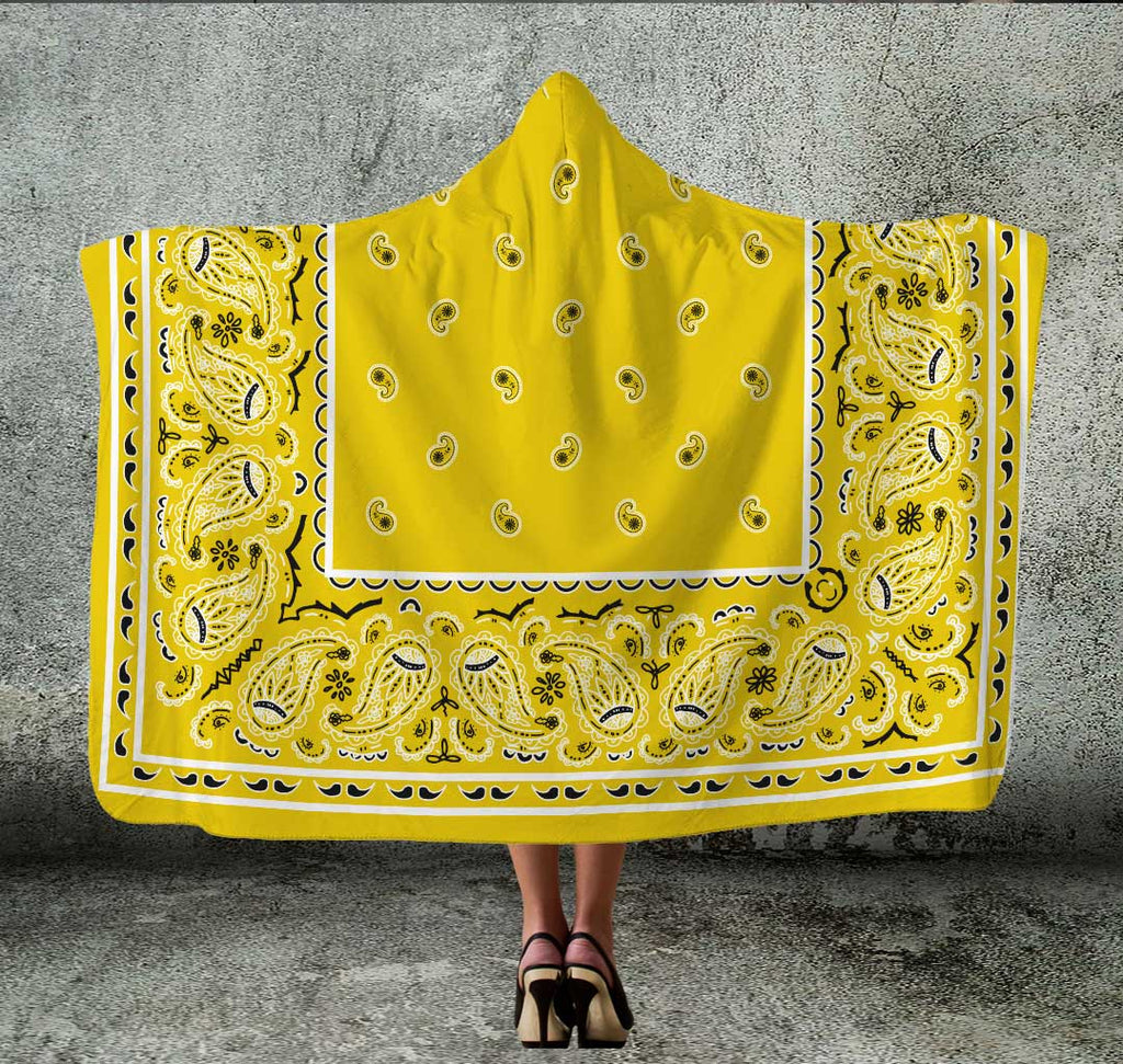 yellow hooded blanket