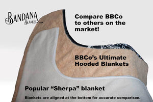 Maroon Bandana Hooded Blanket Size Chart