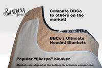fleece hooded blanket size comparison